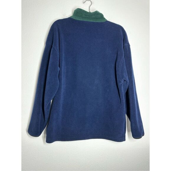 Hard Rock Cafe Cape Town Fleece Embroidered Pullover Size S 1/3 Zip Blue Green - Picture 3 of 10